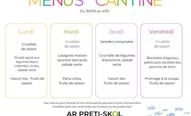 Menu cantine